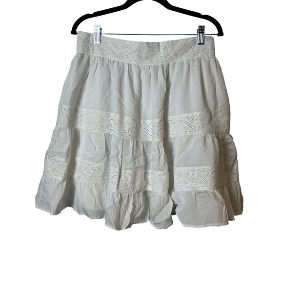 KEEPSAKE the Label Dresses & Skirts - Keepsake The Label Moving On Skirt Size 10 White Tiered Eyelet Lace Midi